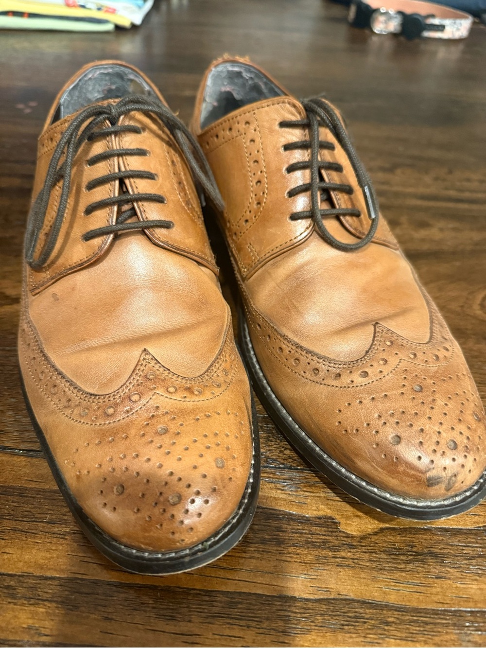 Nunn Bush Tan Leather Wingtip Brogues
